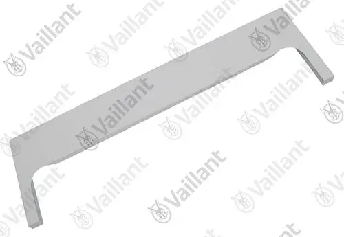 Vaillant Abdeckung in schmaler, flacher Form, mit Einkerbungen an beiden Enden, zur Verwendung in Heizsystemen.